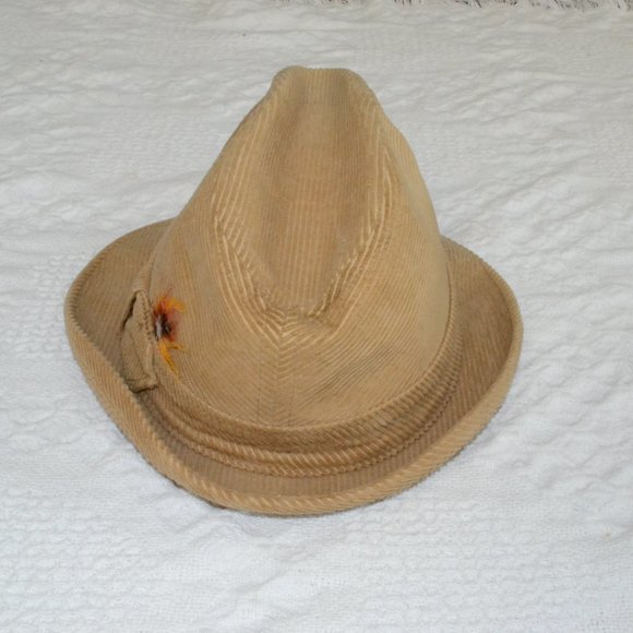 VINTAGE Resistol Self Conforming Corduroy Fedora Hat Euclid Size 7 1/4 main image 5